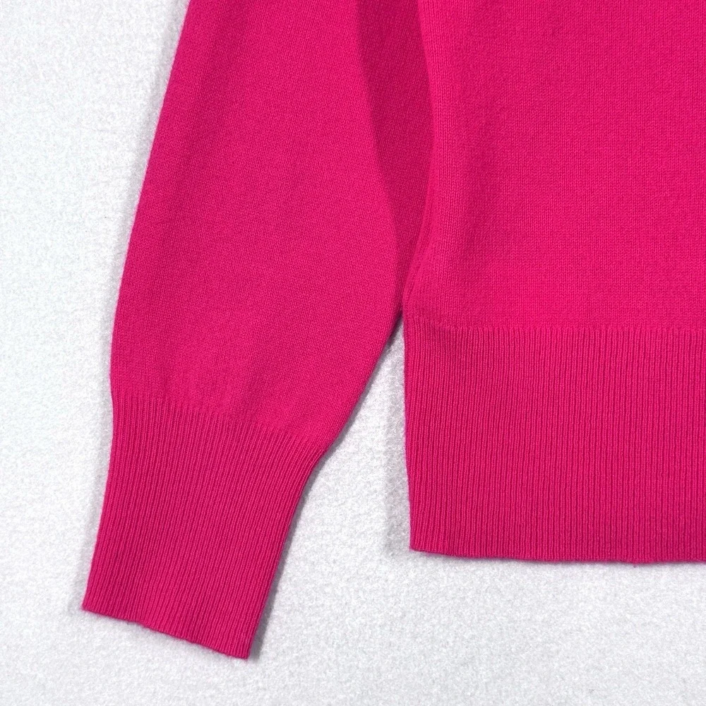 J‎ Crew Cashmere Sweater Womens Medium Classic Fit Crewneck Preppy Pink BA400